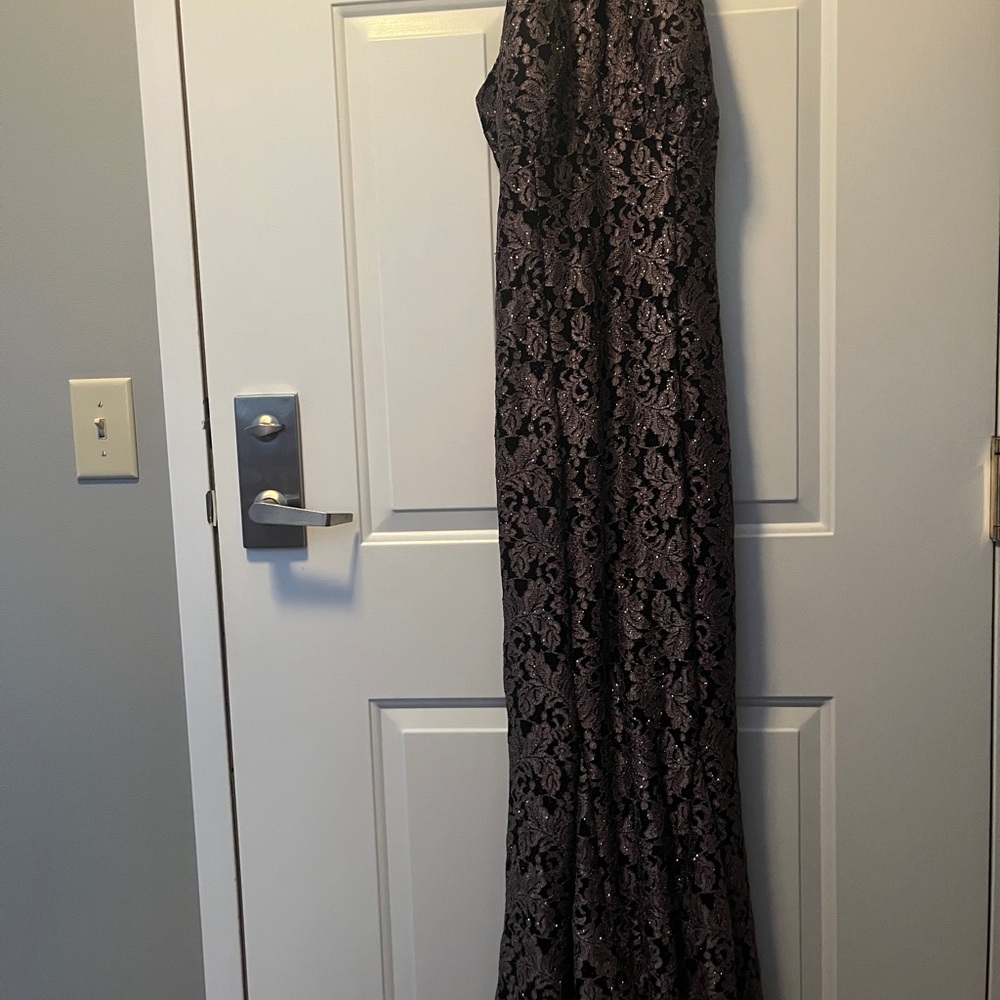 Way Collections Black Lace Prom Dress